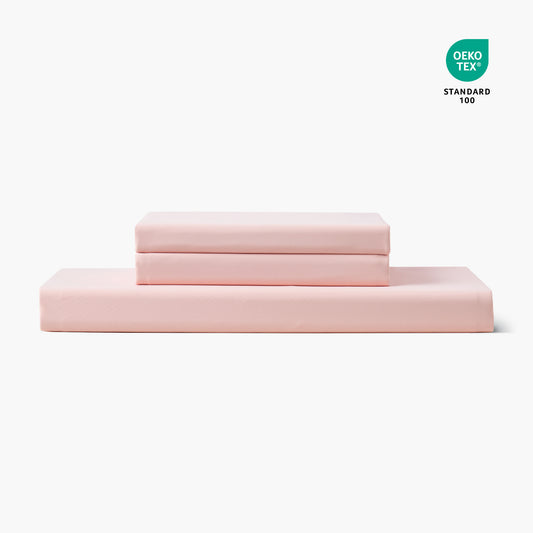 Dream Valley® Cooling Fitted Sheet with Pillowcase Set-Pink Blush