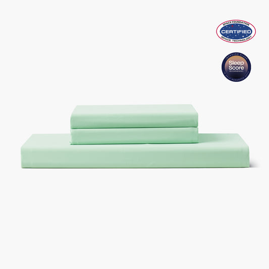 Dream Valley® Cooling Fitted Sheet with Pillowcase Set-Mint Macaron