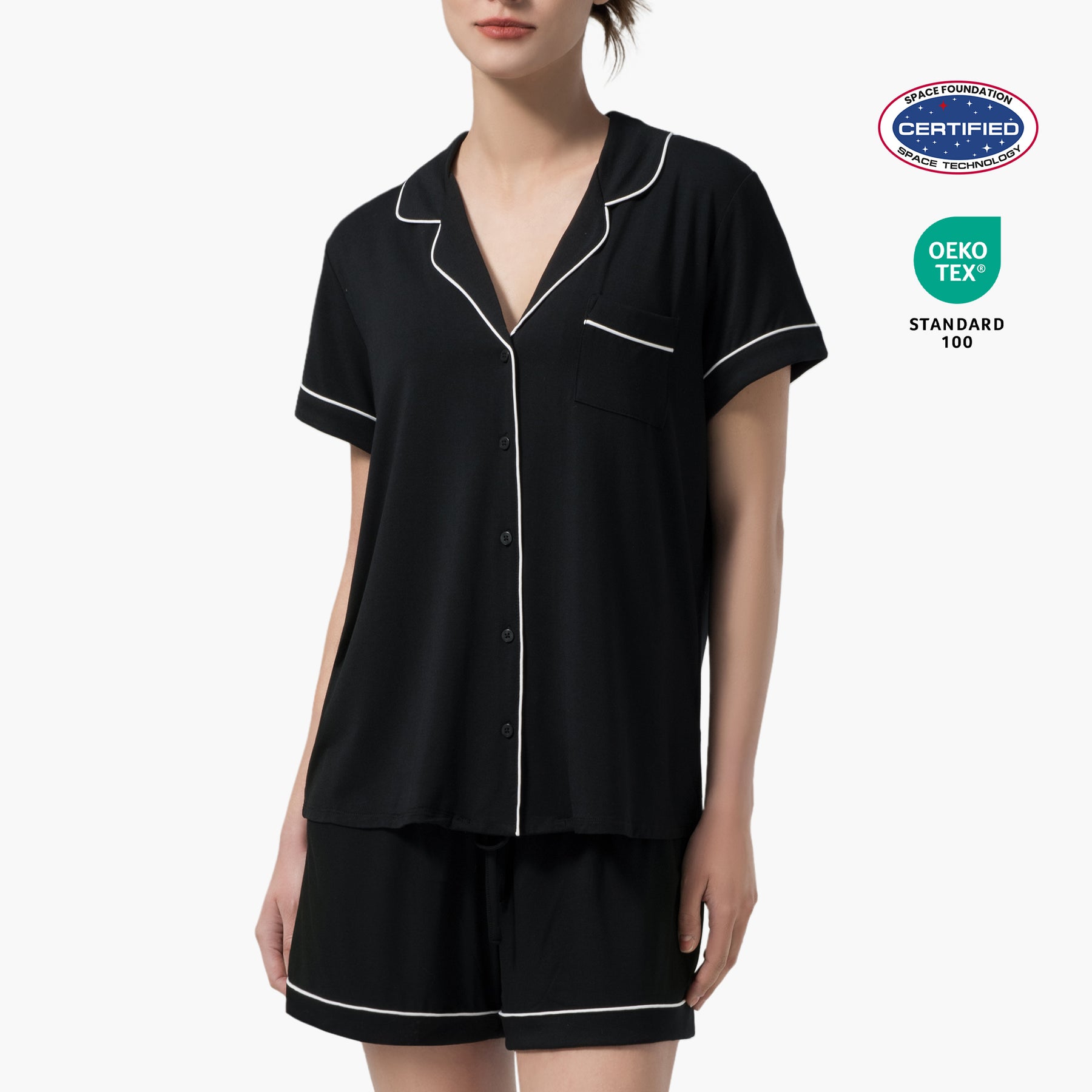 Dream Valley® Outlast® Women's Short Pajama Set-Black