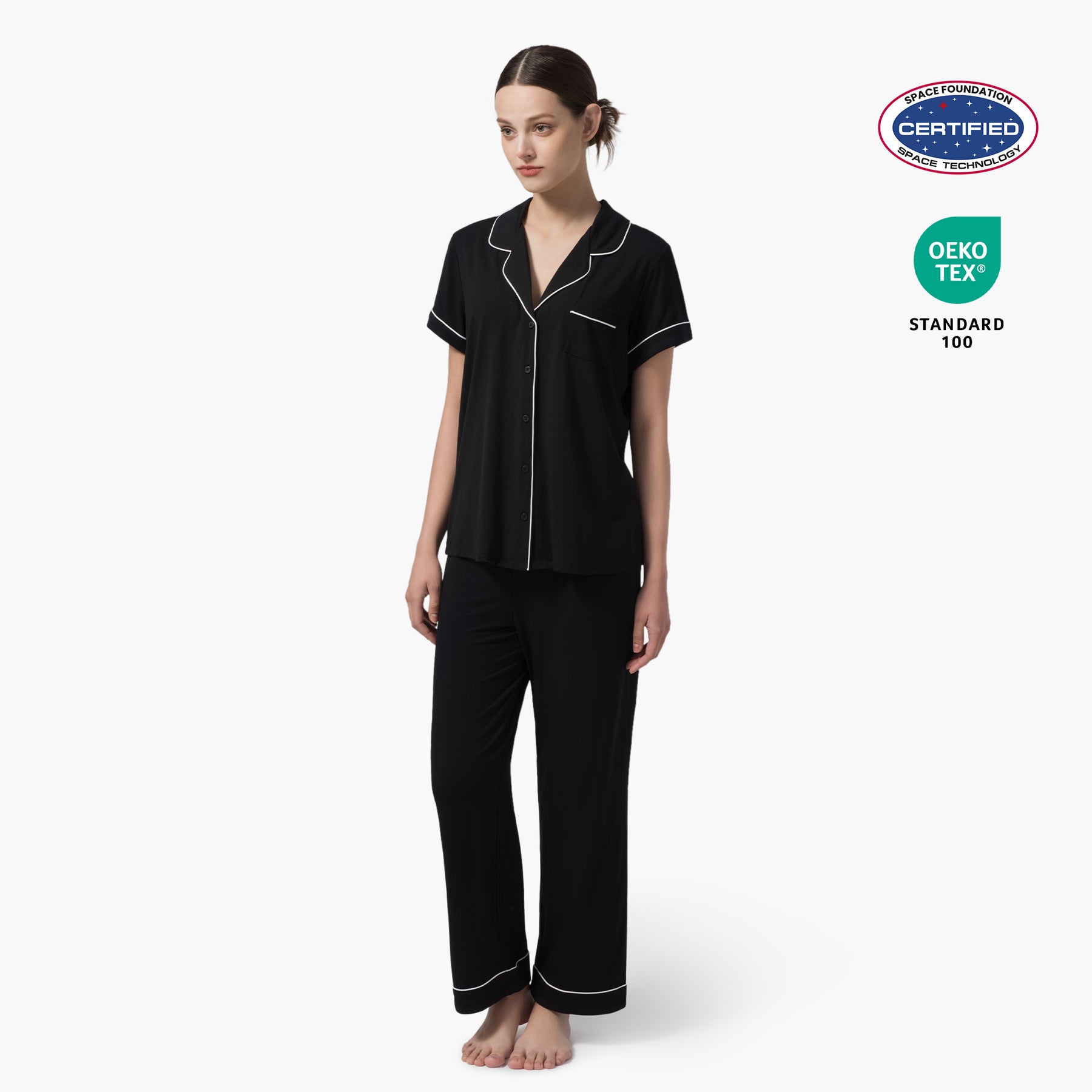 Dream Valley® Outlast® Women's Long Pajama Set-Black